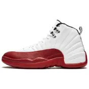 (店+)【Jordan】153265-116 Jordan Air Jordan 12 Cherry 皮革 舒適運動 耐磨 高幫 兒童籃球鞋 白紅