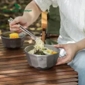 【雙層防燙】超輕量純鈦碗 食品級500ml+800ml雙入 端熱湯不燙手 好清洗 露營居家必備