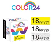 COLOR24 for EPSON 18mm 高黏性 標籤色帶 相容副廠標籤帶 標籤貼 LW-C410 LW-C610