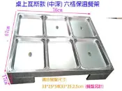 滙豐餐飲設備～全新～桌上型六格中深瓦斯款保溫菜台/自助餐檯/保溫台/另有插電款保溫湯爐/保溫醬料台/等個式保溫檯