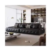 (店+)含稅/免運 🔥義式極譜工藝真皮沙發｜魔術模塊組合｜抗敏防潑水牛皮層｜小宅變身大空間｜電競追劇零重力椅