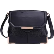 【ALEXANDER WANG】MARION 牛皮肩背包(黑色 側背包 斜背包 手拿包)