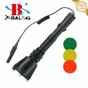 柳岸小舖 【強光遠射】戰術手電筒 LED手電筒 充電手電筒 防水手電筒 戶外手電筒 釣魚燈 紅黃綠三色光源 鋁合金機身 T6燈珠 露營登山必備