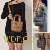 (店+)WDF.CO現貨｜2024最新韓國泡芙小方包 │ 黑灰銀泥四色│附肩帶｜肩背包｜磁扣｜斜背包｜隨身小包｜銀色包包｜空氣包