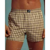 【西班牙 Abanderado】(8667a )男性棉麻四角褲-淺咖啡細格(M/L)