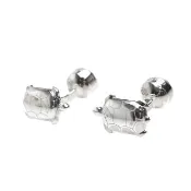 【Cartier 卡地亞】海龜造型925純銀袖釦(銀色)