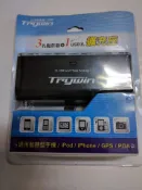 【小惡魔市集】Trywin 車用四方形車充(點煙孔x3+USB孔x1)/點菸器轉接器/旅充擴充座