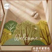 台製 清新森林系 客製化玄關地墊 絲圈地墊 大尺寸地墊 刮沙地墊 大門地墊 進門地墊 刮泥地墊 PVC地墊 防滑地墊