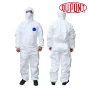 愛挖寶生活工坊 杜邦泰維克 D級防護衣 Dupont Tyvek500 頭套連身鬆緊帶式防護衣 拋棄式一次性隔離衣 白色 1件