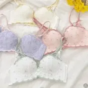EF大美人-224春?心寬浪漫蕾絲小胸顯大無鋼圈收副乳性感上託調整型內衣禮物討裝~玫粉綠黃紫~885B路添是