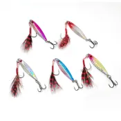 【匠人漁匠】現貨 遠投 孔雀魚鱗羽毛鐵板 7g/15g 遠投鐵板 岸拋、遠投、必咬 路亞 微鐵