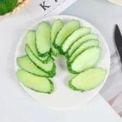 🥬🥬仿真黃瓜青瓜切片水果蔬菜沙拉模型食物臺擺件拍攝  拍攝道具廚房櫥柜裝飾擺件不可食用