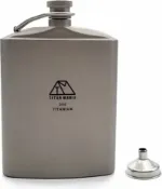 玉山最低比價網 [4東京直購] TITAN MANIA 200ml 鈦製 水瓶 (含漏斗收納袋) 威士忌 酒壺 U形 露營 爬山