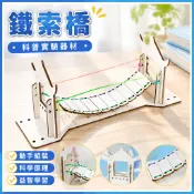 模型 益智 科學 鐵索橋樑科普實驗器材 國小生發明科技小製作 創意組裝模型 科學玩具 科學手工實驗套裝 全新 橋樑模型