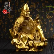 協貿國際日用品生活3館 銅濟公擺件 純銅活佛濟公佛 工藝品銅像祛病保平安居家吉祥擺件