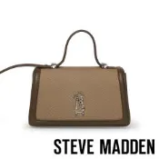 STEVE MADDEN-草編拼接翻蓋側背包 BQUILL-咖啡色