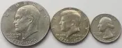 【滿300出貨】美國1976年 建國200周年紀念幣25-50分-1美元紀念硬幣3枚套幣一套