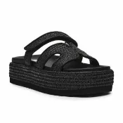 【steve madden】草編厚底H拖鞋 BIGMISSLE(黑色)