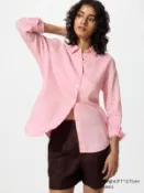 【UNIQLO】女裝 特級亞麻襯衫(長袖) 483868