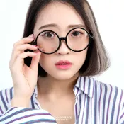 柒彩年代 鏡框 大圓膠框造型平光眼鏡 cosplay復古造型【NY378】單支