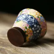 喜挖2店 新款琺瑯彩陶瓷茶杯主人杯滿花品茗杯斗笠杯茶配件小茶杯喝茶通用