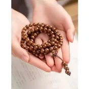 【巴黎精品】現貨+預購 佛珠108顆念珠(金絲檀木手工打磨12mm男女手串a1ez6)