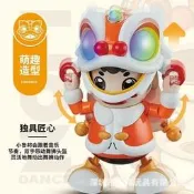 【免運】跨境兒童電動玩具特技摩托旋轉燈光音樂小魯班舞獅跳舞機器人地攤益智玩具 兒童玩具 玩具