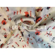 【傑美屋-縫紉之家】日本二重紗- E53011014 馬戲團 日本設計師加藤真治 2重紗 鵝黃底 卡通布 人物
