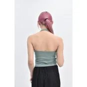 (S) uniqlo  bra top掛脖綠色上衣二手衣