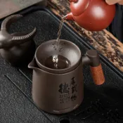紫砂公道杯 茶漏一體 過濾網 功夫茶具 400ml 茶海套裝 茶道細密 茶具套組 靜心閣