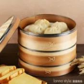 不銹鋼制商用蒸籠竹制籠屜鋼圈加固家用大小蒸格蒸包子饅頭 YTL 【摩可美家】