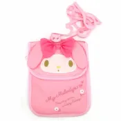 asdfkitty可愛家精品店 asdfkitty*美樂蒂造型斜背包 側背包 護照包 收納包 手機包-日本正版商品