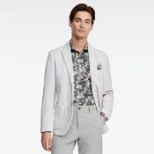 【G2000】男款 雙釦點狀針織西裝式外套-灰色/只能乾洗(3111101290) 面試 職場 通勤穿搭