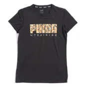 PUMA 訓練系列 Logo Fill 短袖T恤 短T T恤 JOLIN同款 52251301 黑色豹紋