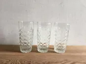 特價 WH18136【四十八號老倉庫】全新 早期 台灣 84內凹圓點 玻璃杯 果汁 甘蔗 楊桃汁 240cc 1杯價