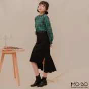 MOBO 翩翩起舞麂皮絨質感魚尾裙 / 08070033