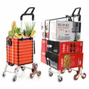 臻選時刻 【便攜爬梯】購物車 買菜車 手拉車 拖車 拉桿推車 摺疊收納 爬梯輪設計 輕量承重 家用萬用 買菜購物 行李搬運 一車搞定