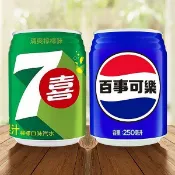 Pepsi 百事 七喜汽水／百事可樂(250ml) 飲料 味丹 碳酸飲料 汽水 可樂 美食【小三美日】DS024162