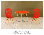 ╭☆雪之屋居家生活館☆╯R574-03/04 S5造型圓桌(紅色)/洽談桌/餐桌/茶几/咖啡桌(不含椅子)