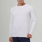 【TAKODA】Maka 圓領刷毛保暖衣 男款 白色(高效蓄熱/吸濕排汗/抗菌抑臭)