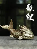 協貿國際日用品生活館 手工純銅龍鯉魚茶寵小擺件魚化龍手把件男士高端文玩鎮紙茶道配件