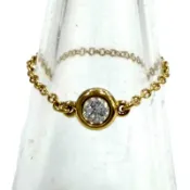 【DOKODEMO】成色極佳★TIFFANY&Co. Tiffany Elsa Peretti 鑽石戒指 750 (YG) 鑽石鑲嵌：4毫米 戒指 黃金戒指 尺寸：JP 11 號（相當於） 重量：0.53克 女士
