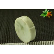 T35玉裸石❀天然翡翠玉A貨水潤豆綠手鐲心玉原石塊石【緬甸玉翠軒】玉首飾品 鎮紙 把玩