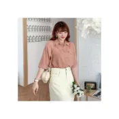(店+)大碼女裝 大碼襯衫 大碼寬鬆顯瘦慵懶風襯衫 大碼上衣 9642-V