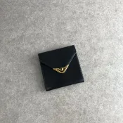 【日本直送 名牌中古包】Cartier 卡地亞 藍寶石線 零錢包 黑色 皮革