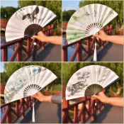 【古風扇墜流蘇】台灣出貨 新款國潮帥氣 ins風 學生款 折扇 古風扇 夏季日用扇 絹扇 掛流蘇扇墜 金屬扇 摺扇 扇子