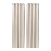 【IKEA 宜家家居】GINSTMOTT 窗簾 2件裝, 米色/附穿環, 145x250 公分