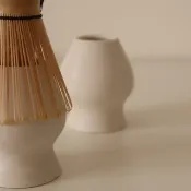 晨霧白 手工陶瓷茶筅座 Chasen Stand Matcha Whisk Holder
