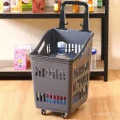 【特惠·+免運】超市購物籃超市購物小拉車籃買菜籃洗衣籃臟衣籃籃啤酒籃收納籃子買菜小推車 SWYN