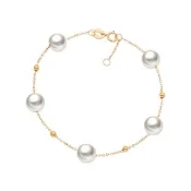 【JR.L JEWELRY】天然珍珠 純粹之光18K玫瑰金珍珠手鍊(約6MM)